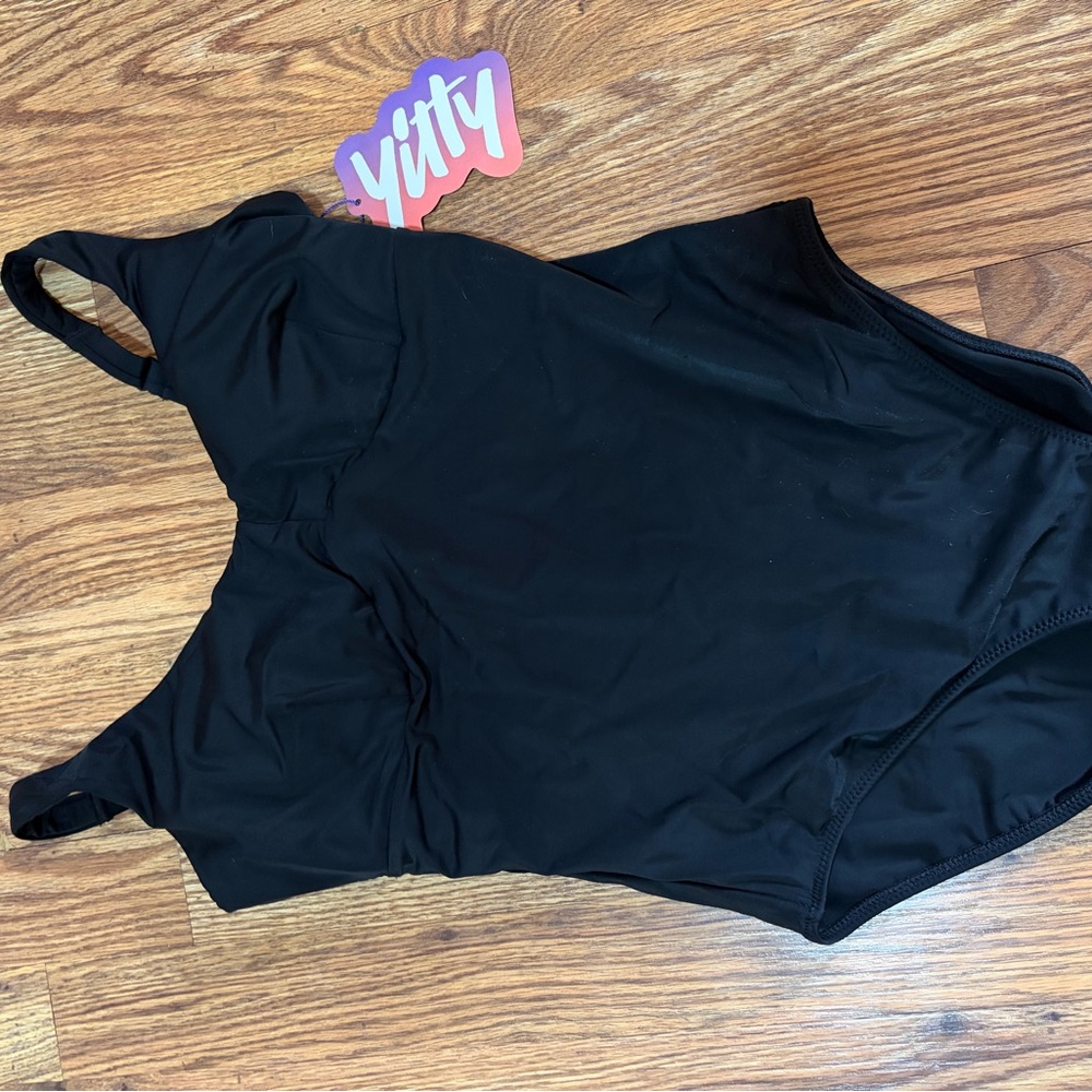 YITTY Black Swimsuit with Shimmer Logo